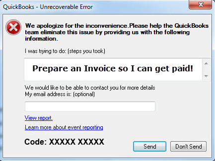 Fast Easy Accounting  QuickBooks Fatal Error Getting An Inovice Out