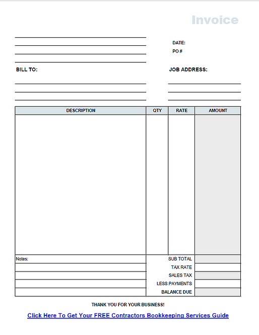 Free Invoice Template From Fast Easy Accounting