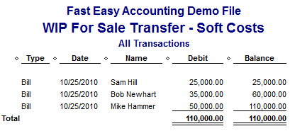 Fast Easy Accounting 206-361-3950 Work In Progress W.I.P. Soft Costs Report QuickBooks For Contractors