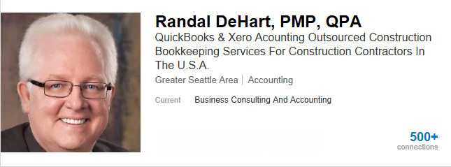 Fast Easy Accounting 206-361-3950 Contractors Bookkeeping Services Randal DeHart Linked In Profile