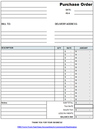 Free Contractor Purchase Order Form On Excel From Fast Easy Accounting 206 361 3950