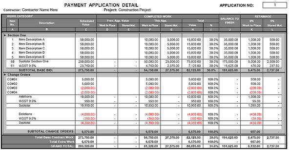 Fast Easy Accounting 206 361 3950 Contractors Bookkeeping Services Pay Application Detail