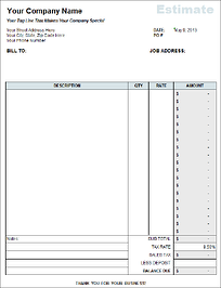 Free Estimate Template From Fast Easy Accounting 206 361 3950