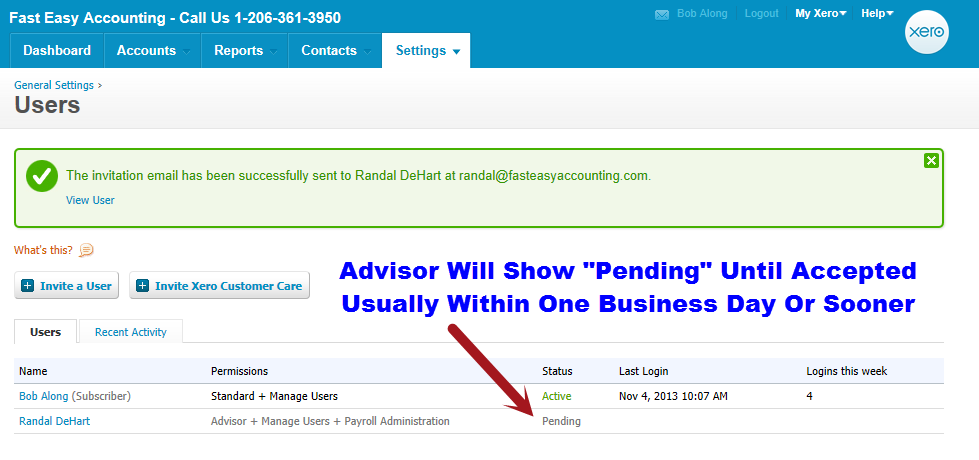 Xero Accounting Add Advisor Fast Easy Accounting 206 361 3950 Setp 08
