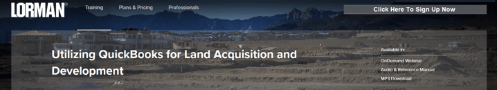 Lorman-Class-Utilizing-QuickBooks-for-Land-Acquisition-and-Development