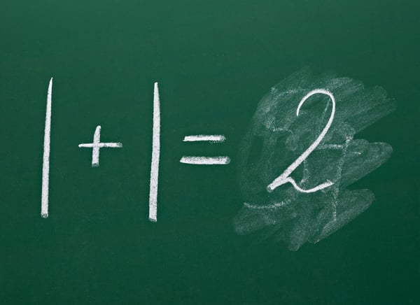 math simple equation on chalk board