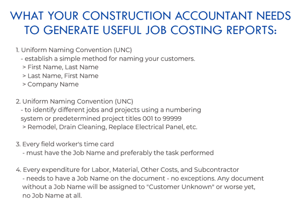 What Your Construction Accountant Needs For Job Costing