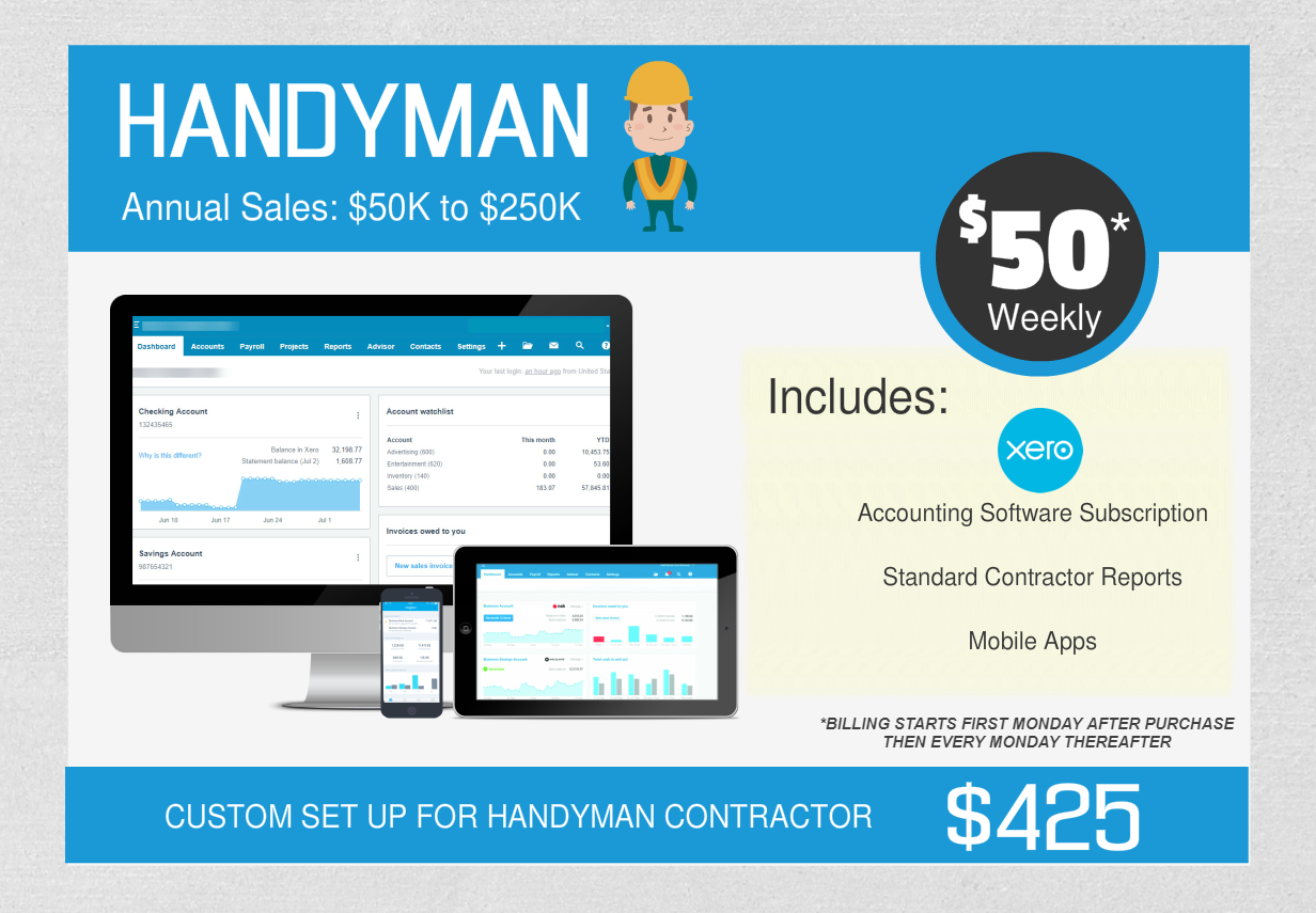 Xero Handyman Contractor Set Up