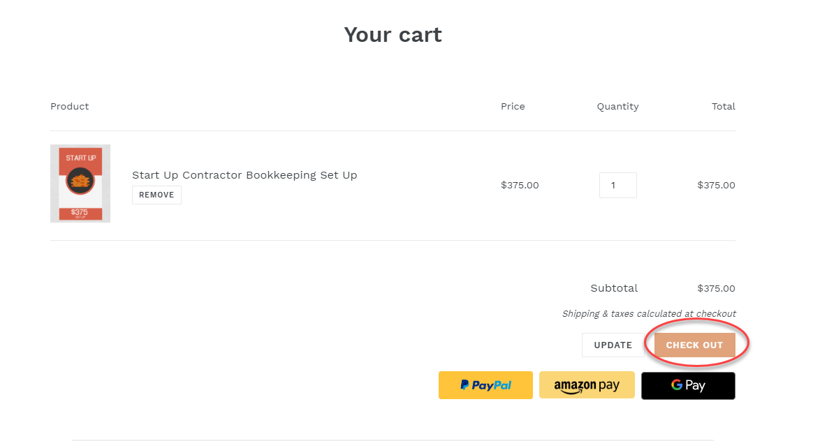 Cart- Click Check out
