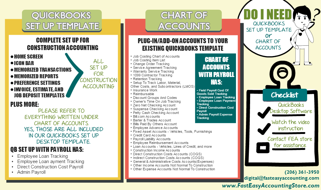 QuickBooks Set Up For Contractors And QuickBooks Chart Of Accounts For Contractors